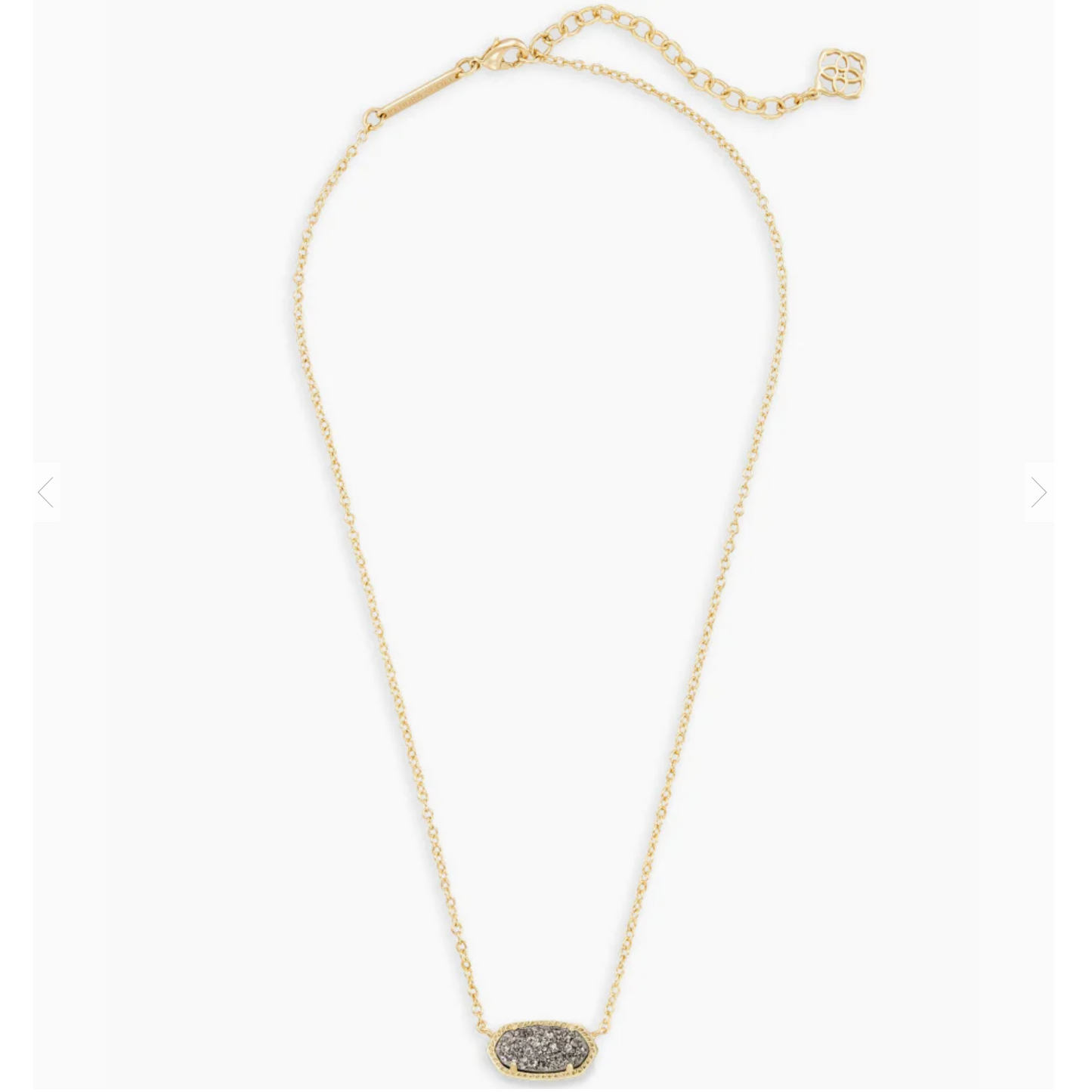 Elisa Gold Pendant Necklace In Platinum Drusy