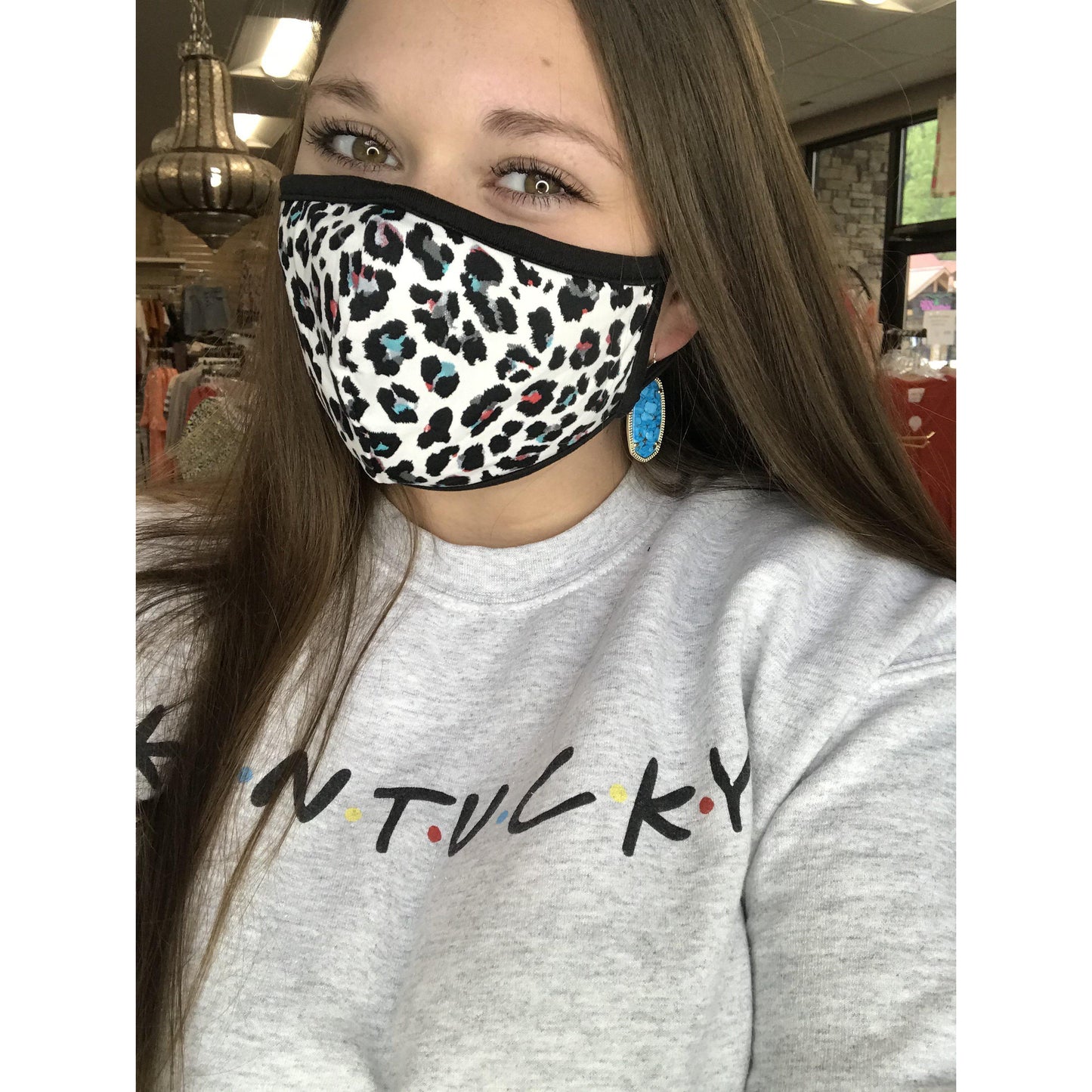 Fabric Face Mask White Leopard