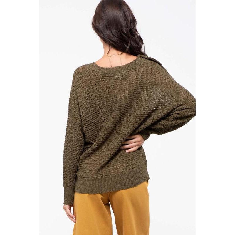 Wait For You Olive Sweater