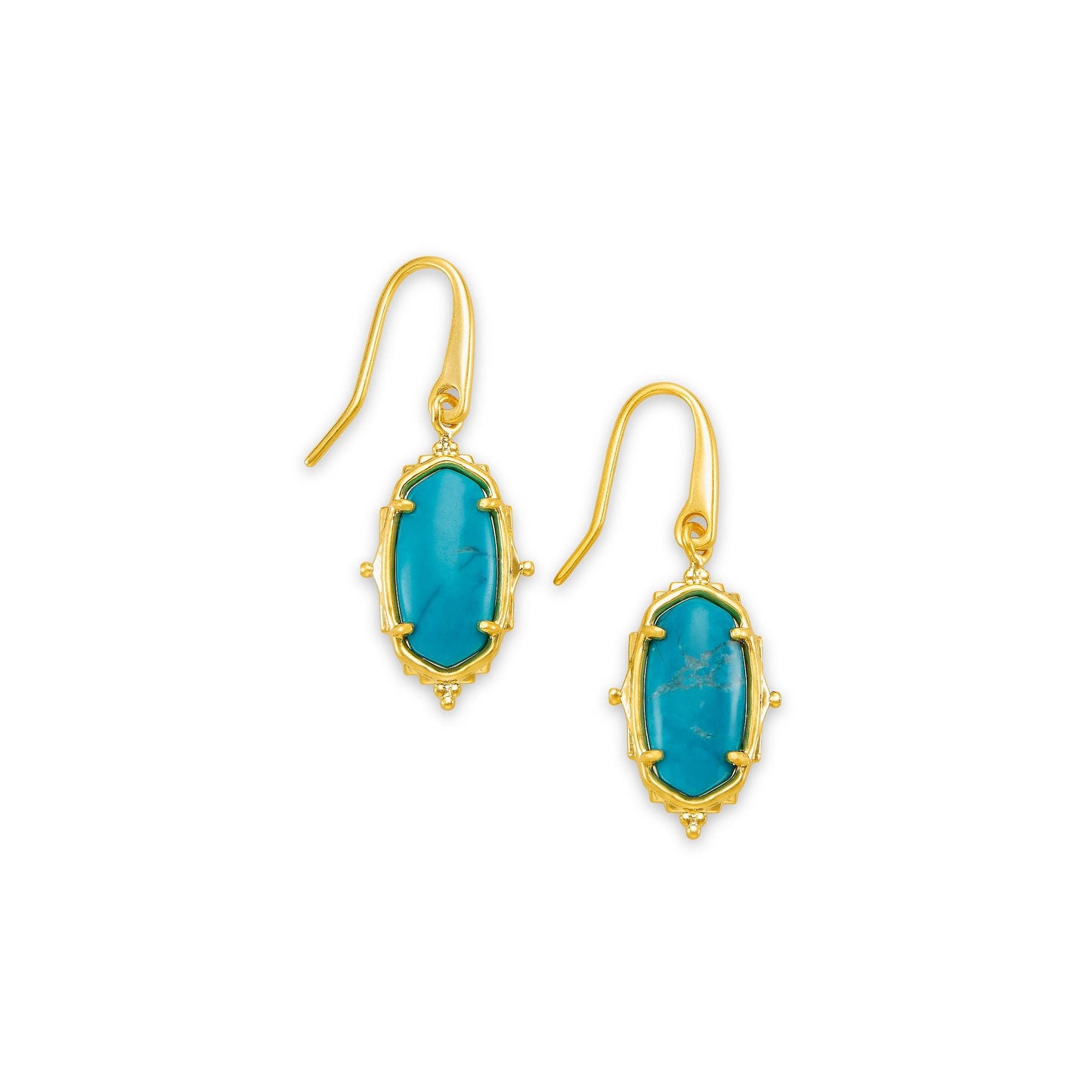 Fall 2 Baroque Lee Drop Earring In Gold Teal Howlite