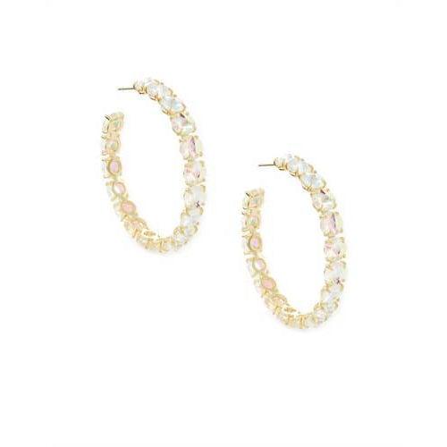 Jolie Hoop Earrings Gold Dichroic Glass
