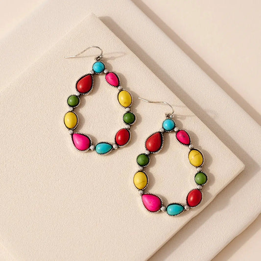 Western Round Earrings in Multi