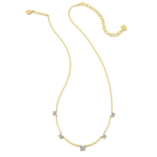 Lillia Crystal Strand Necklace in Gold Violet