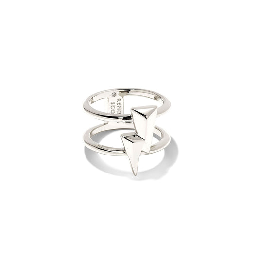 Bolt Double Band Ring in Silver