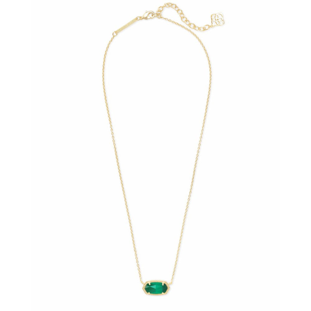 Elisa Necklace In Gold Emerald Cats Eye May Birthstone