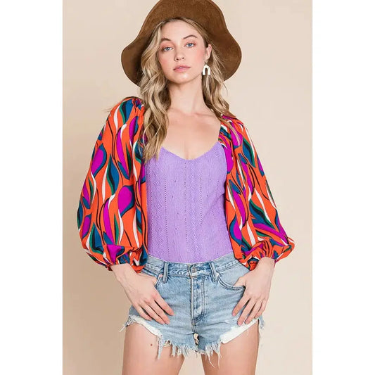 Floral Puff Sleeve Bodysuit