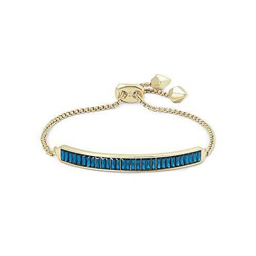 Jack Delicate Chain Bracelet Gold Blue Crystal