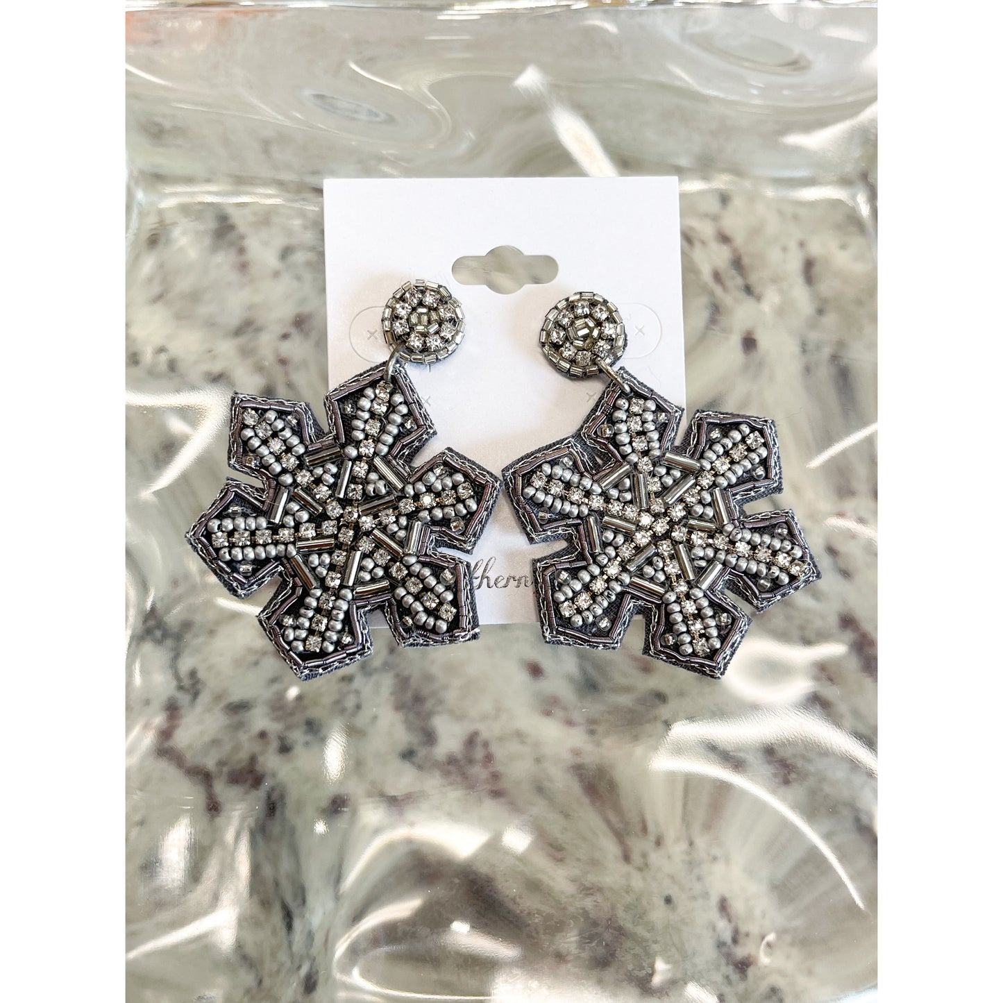 Glitzy Snowflake Earrings