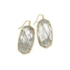 Faceted Danielle Earring Gold Grey Illusion