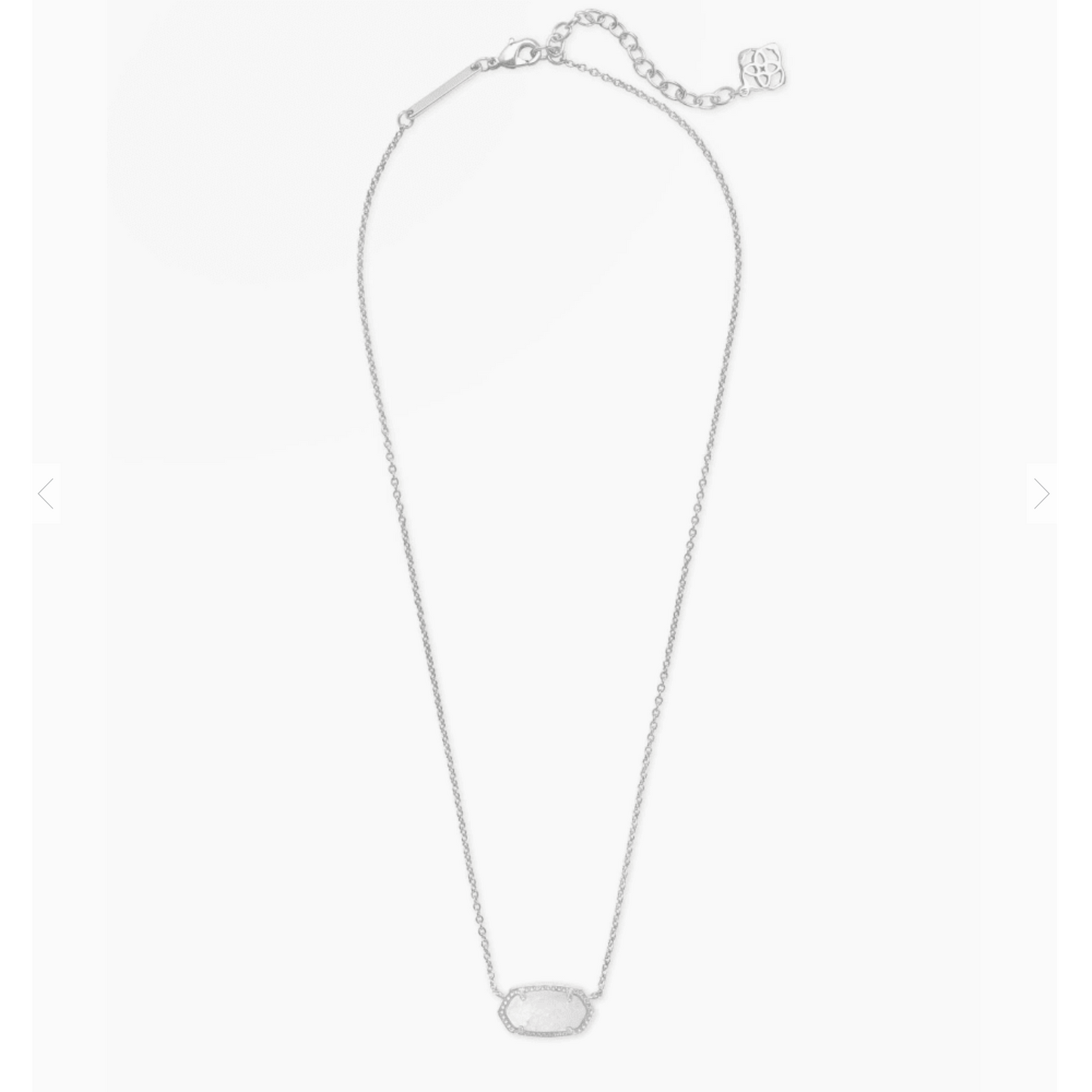 Elisa Silver Pendant Necklace In White Kyocera Opal