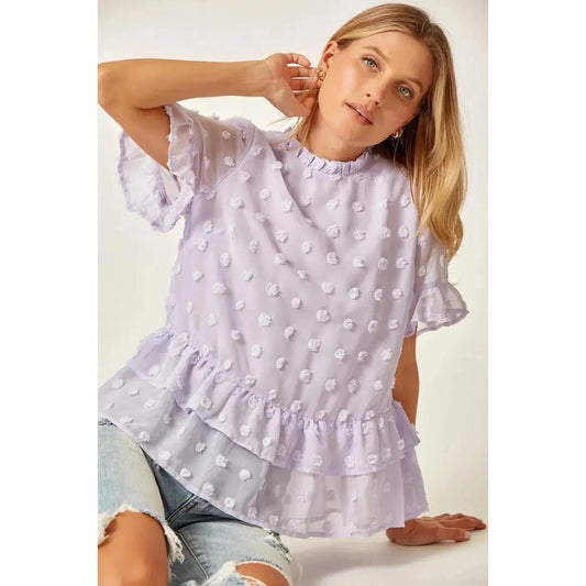 Lavender Swiss Dot Blouse