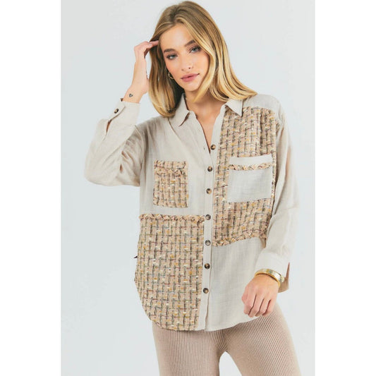 Printed Button Down Top