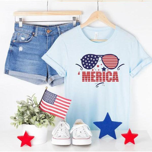 Curvy 'Merica Sunglasses Tee