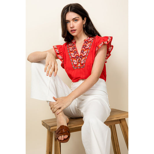 Take Me To Cabo Embroidered Top