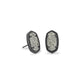 Ellie Gunmetal Stud Earrings In Platinum Drusy
