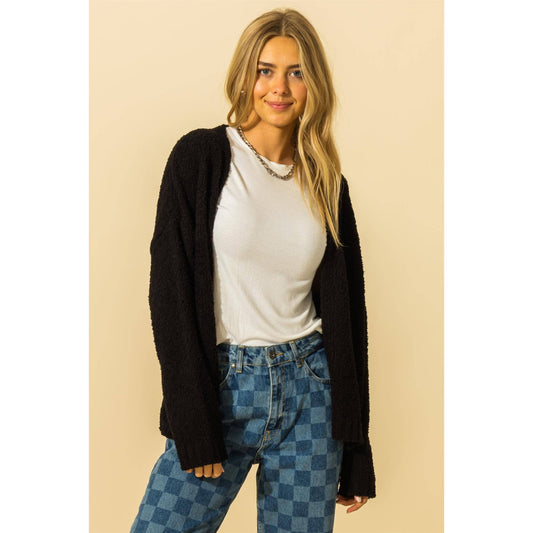 Fluffy Black Cardigan