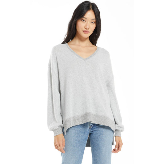 Cozy V-Neck Modern Weekender In Heather Grey