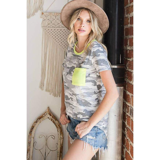 Vintage Grey Camo Top