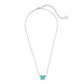 Lillia Butterfly Silver Pendant Necklace In Turquoise Kyocera Opal