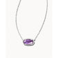 Elisa Silver Pendant Necklace In Purple Mica