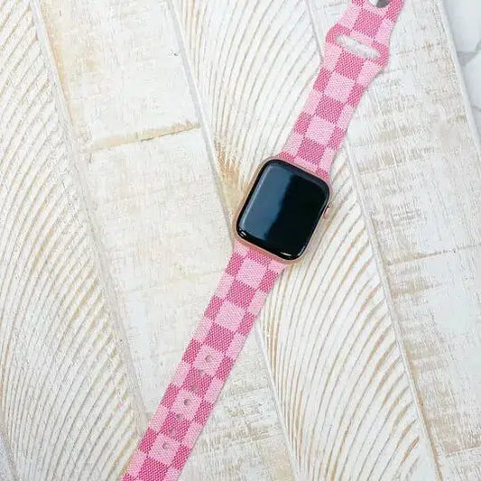 Pink Check Watch Band