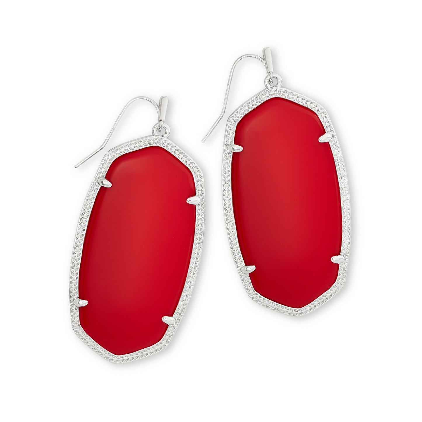 KS Danielle Earrings In Bright Red Rhodium