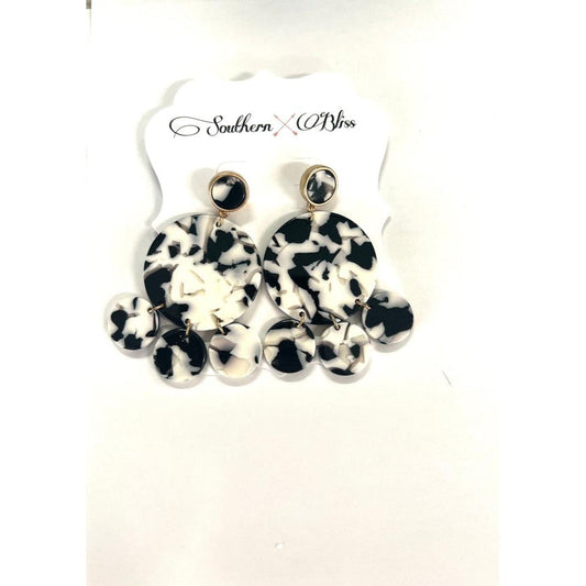 Black and White Shell Earrings