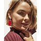 Faceted Danielle Earring Gold Cherry Red Illusion