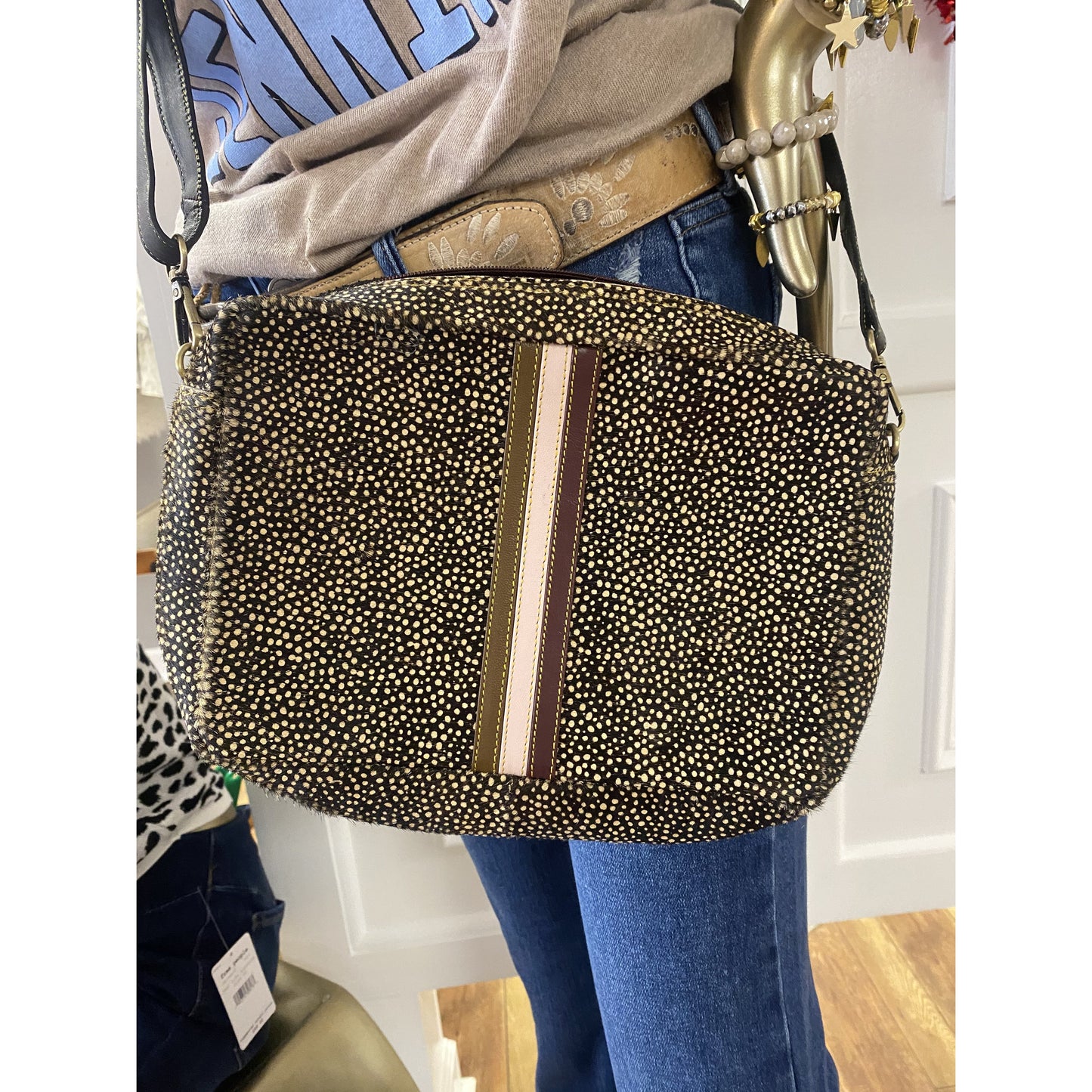 Noelle Leather Crossbody Speckle