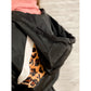 Leopard Half Zip Pullover In Black