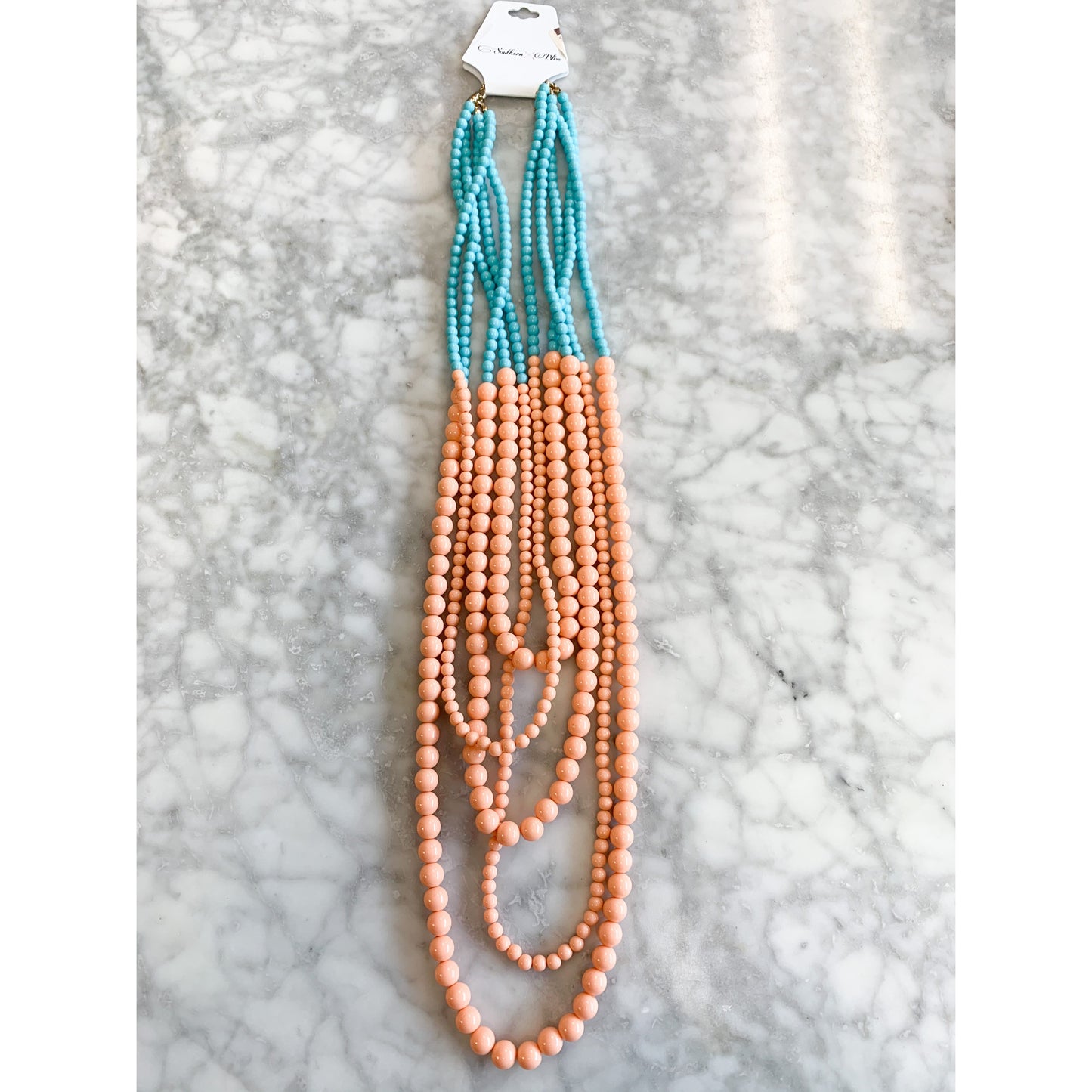 Erimish Turquoise Coral Beaded Necklace