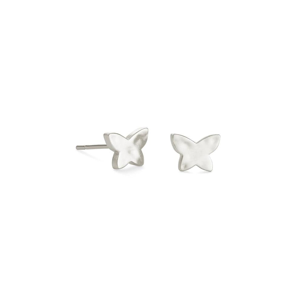 Lillia Butterfly Stud Earrings In Silver