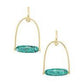 sassy statement earring gold bronze veined teal
