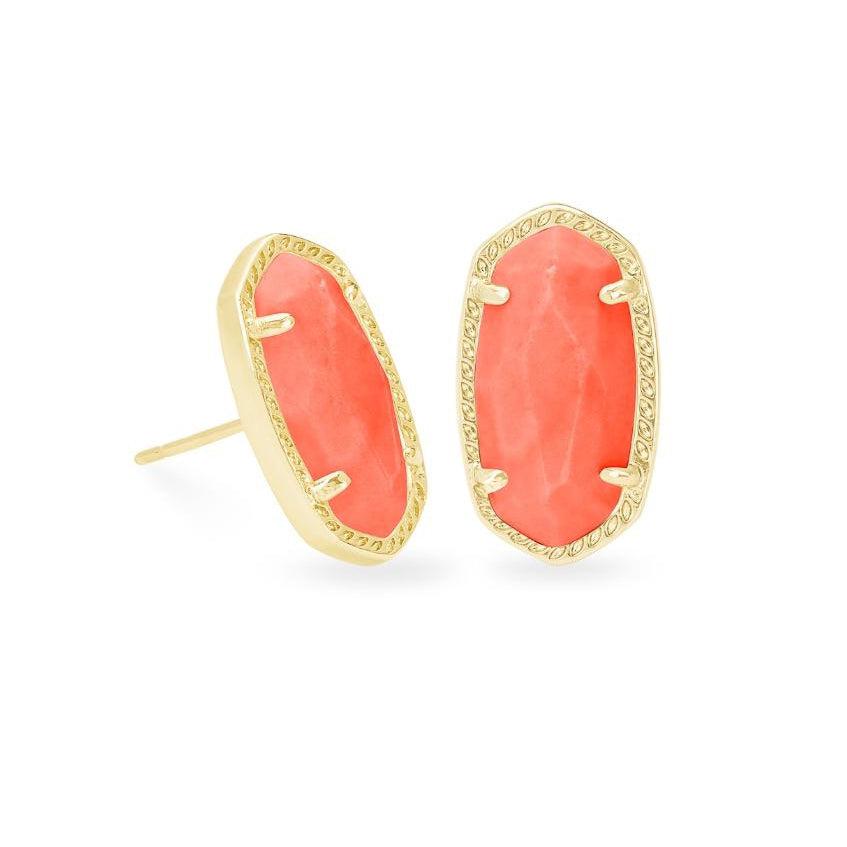 Ellie Earring in Gold Bright Coral