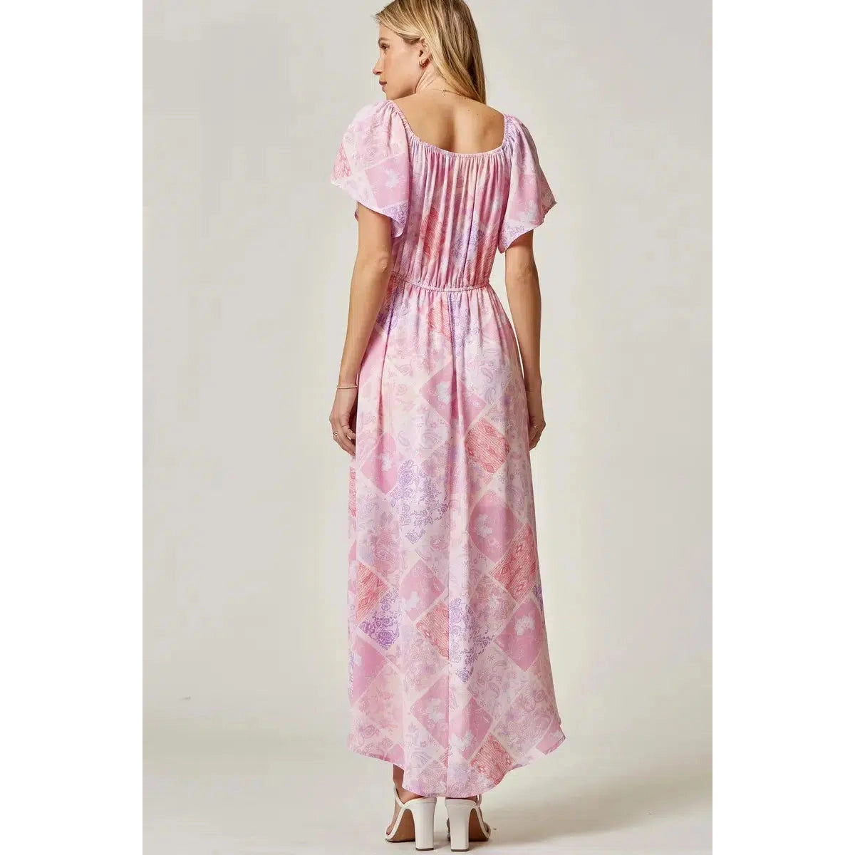Lilac Patchwork Print Dress