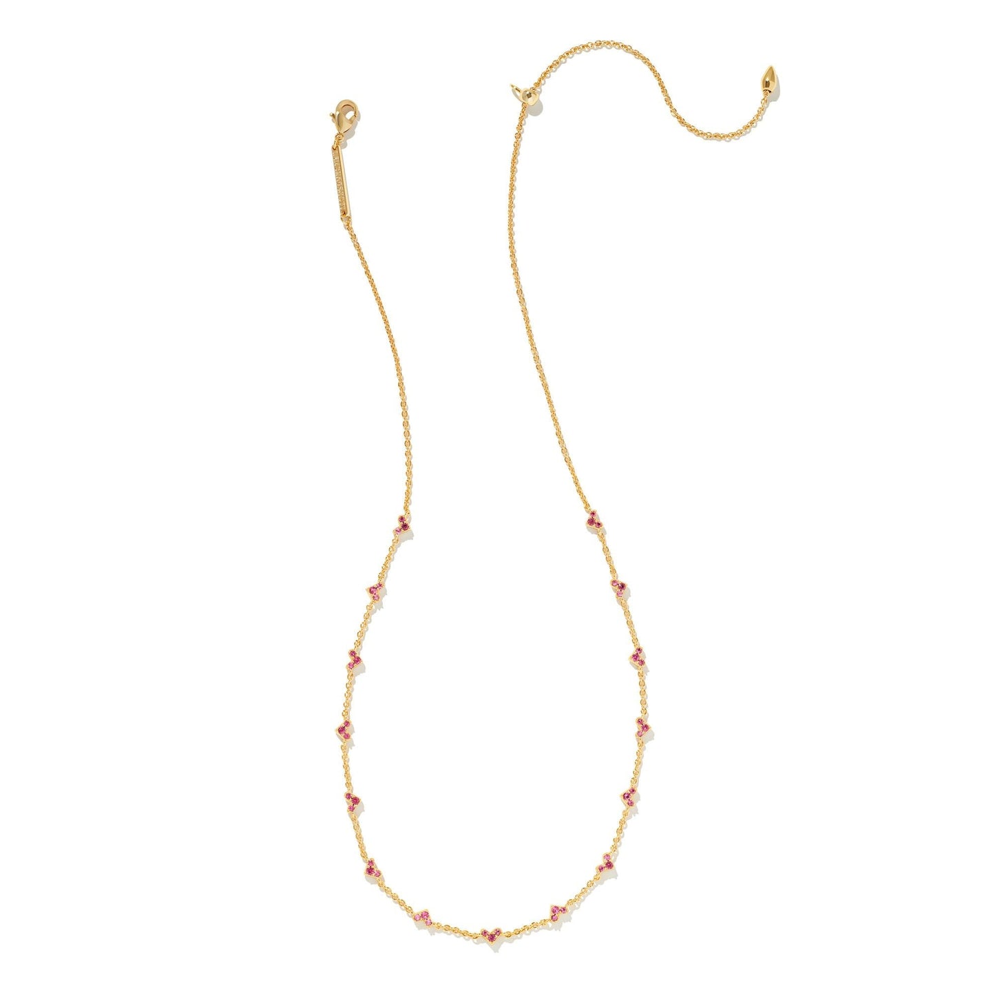 Haven Heart Strand Necklace In Gold and Pink Crystal