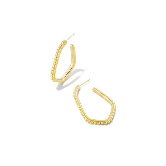 Lonnie Beaded Hoop Earrings in Gold