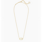 Elisa Gold Pendant Necklace In White Kyocera Opal