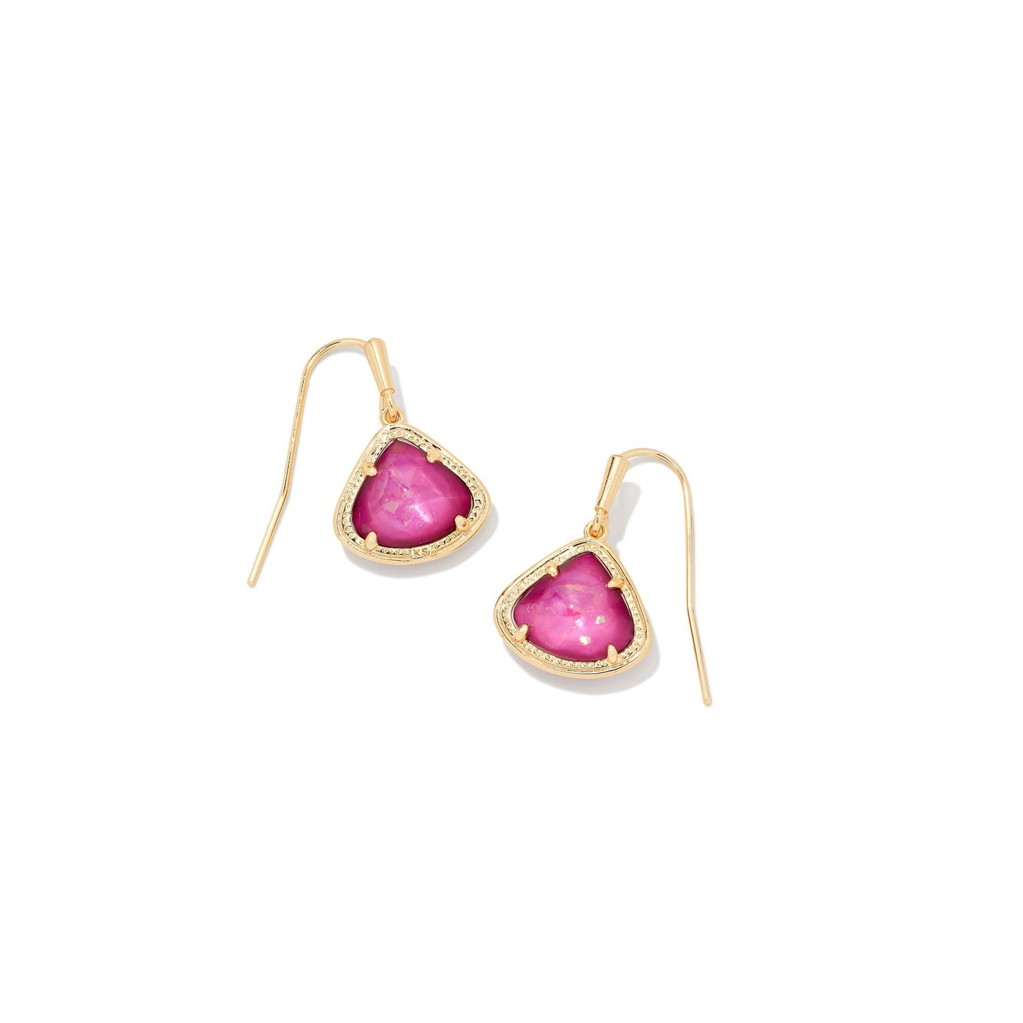 Kendall Drop Earring in Gold Iridescent Orchid Illusion