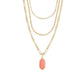 Elisa Triple Strand Necklace In Gold Coral Illusion