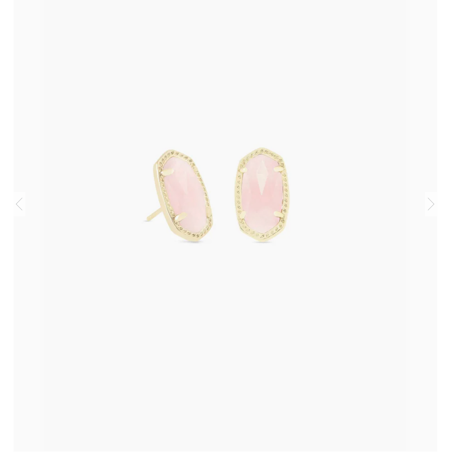 Ellie Gold Stud Earrings In Rose Quartz