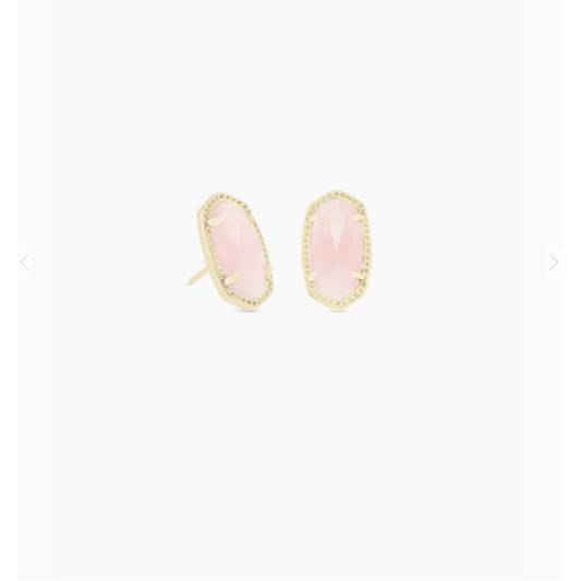Ellie Gold Stud Earrings In Rose Quartz