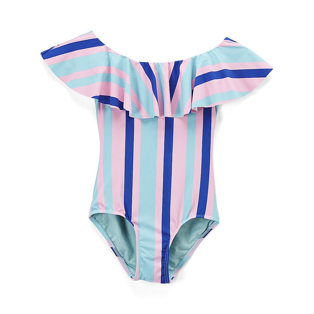 Kid’s Off the Shoulder Ruffled Collar Swimsuit
