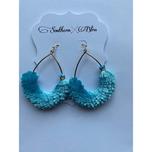 Teardrop Threaded Puff Earrings