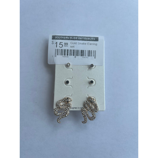 Gold Snake Earring set