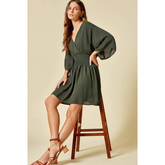Olive Smocked Dress