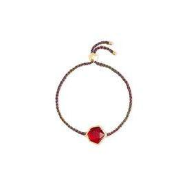 Vanessa Corded Bracelet Gold Cherry Red Illusion