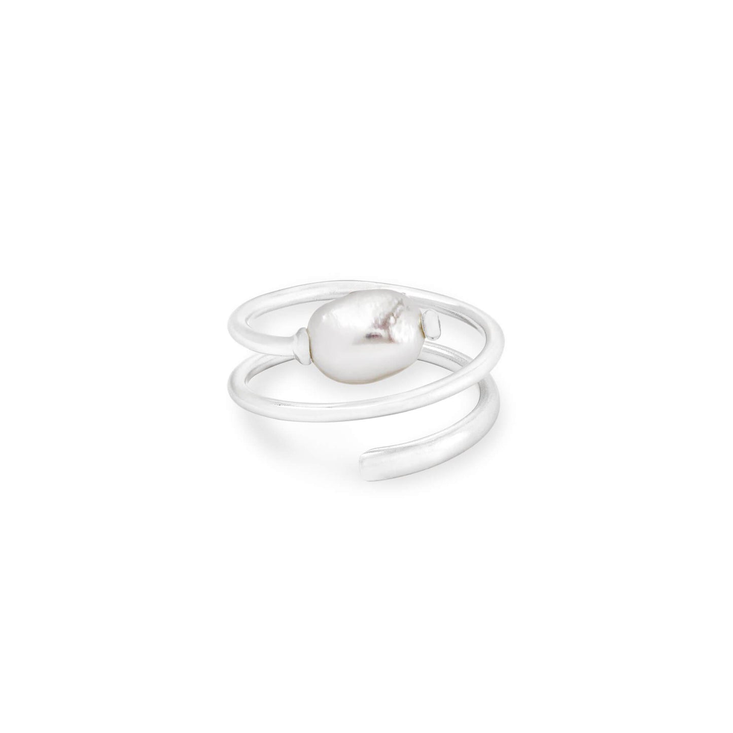 KS Jayla Cocktail Ring in Pearl Bright Silver L/XL