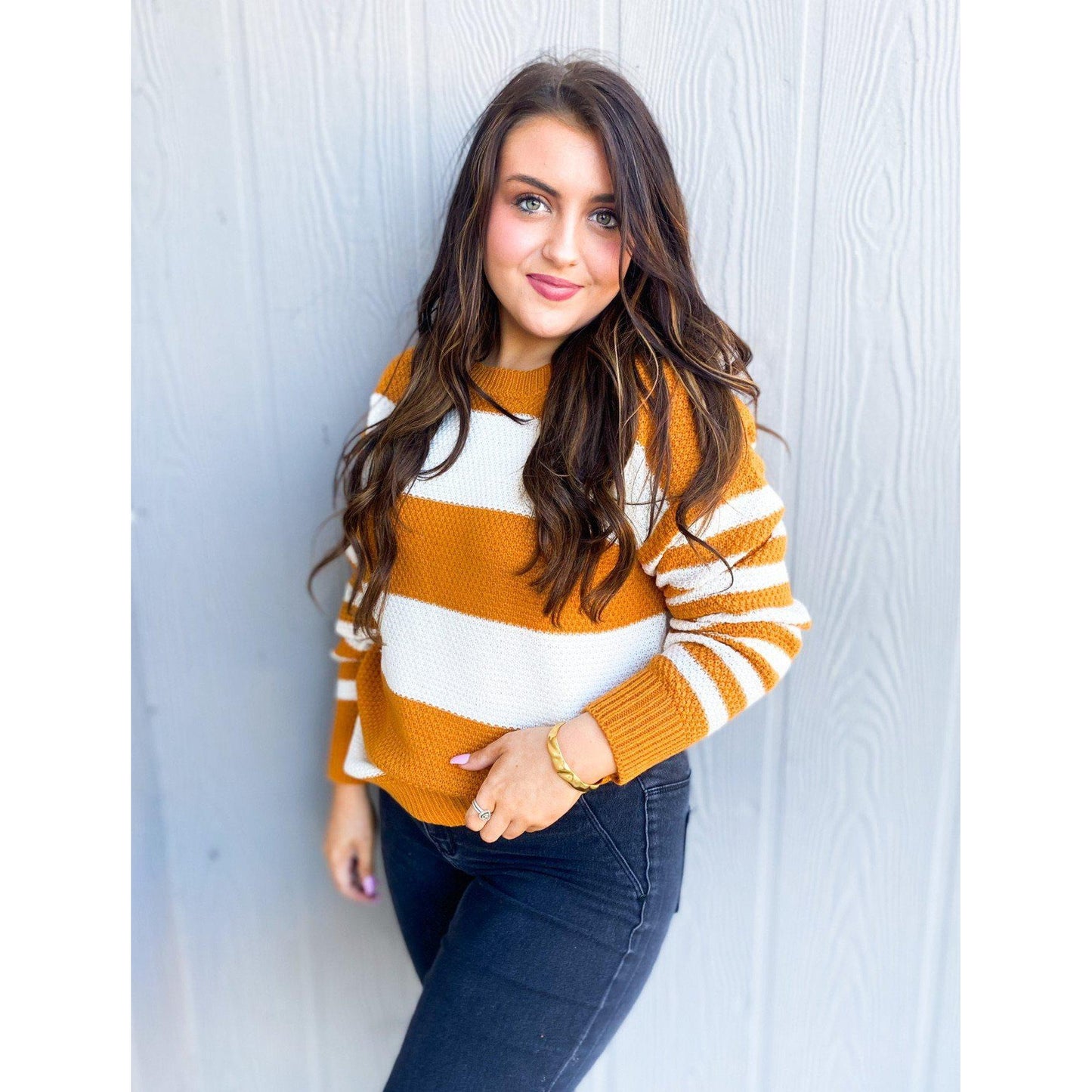 Pumpkin Latte Stripe Sweater
