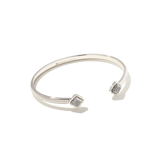 Mallory Cuff Bracelet in Rhodium Platinum Drusy